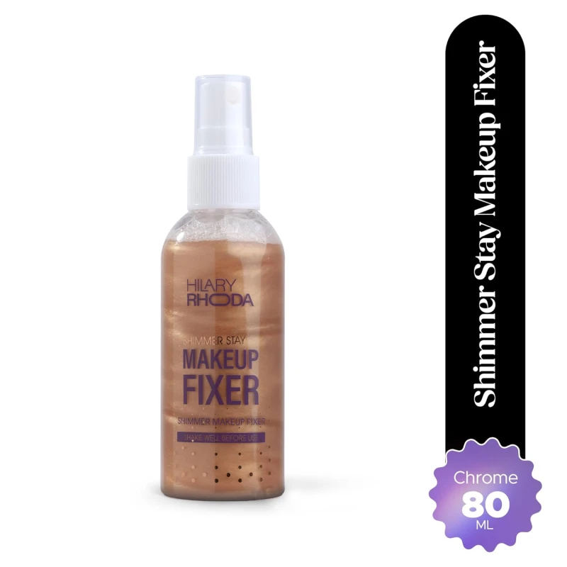 Hilary Rhoda Shimmer Stay Makeup Fixer | Infused with Aloe Vera | Cruelty-Free & Vegan | Keeps Makeup Intact | Hydrates, Soothes & Refreshes Skin - 80ml (Chrome - Shade 02) - Thumbnail 2